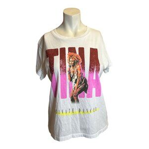 NWOT Vintage Tina Turner Private Dancer Tour 85 T-Shirt White 100% Cotton Size S